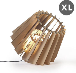 Van Tjalle en Jasper | Spot-nik XL vloerlamp - Naturel | Bouwpakket | MDF (hout) | Hout kleur | E27 fitting | Laser gesneden | Sfeer licht | schemerlamp | Dutch Design