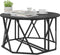 vidaXL - Zwarte - Eiken - Houten - Salontafel - 80x80x42 - cm - Van - Gelaagd - Hout