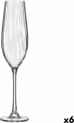 Champagneglas Bohemia Crystal Optic Transparant Glas 260 ml (6 Stuks)