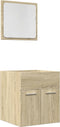 vidaXL - 2-delige - Badkamermeubelset - bewerkt - hout - sonoma - eikenkleurig