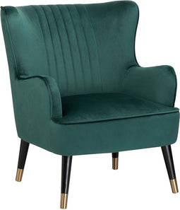 VARBERG - Fauteuil - Groen - Fluweel