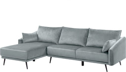 VARDE - Hoekbank 3-zits - Grijs - Rechterzijde - 245 cm - Fluweel