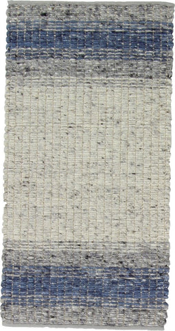 Varenna Blue Vloerkleed - 200x300 - Rechthoek - Laagpolig,Structuur Tapijt - Industrieel - Blauw, Grijs, Wit