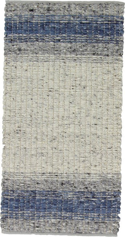 Varenna Blue Vloerkleed - 250x300 - Rechthoek - Laagpolig,Structuur Tapijt - Industrieel - Blauw, Grijs, Wit