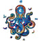 UNIDRAGON Wooden Jigsaw Puzzle Animal - Magnetic Octopus - 200 pcs - Medium 33x28 cm