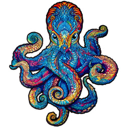 UNIDRAGON Wooden Jigsaw Puzzle Animal - Magnetic Octopus - 200 pcs - Medium 33x28 cm