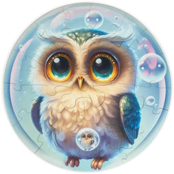 UNIDRAGON Wooden Jigsaw Puzzle Bubblezz - Owl - 30 pcs - 25 cm