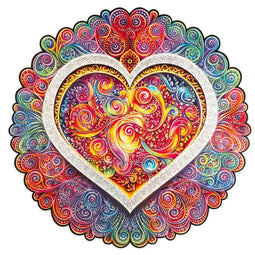 UNIDRAGON Wooden Jigsaw Puzzle Mandala - Сonscious Love - 700 pcs - Royal Size 45 cm