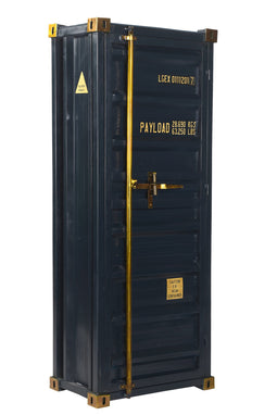Homestylingshop Wijnkast - wijnkast metaal - wijnkast zwart 176 cm