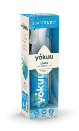 YOKUU Glass Cleaner Starter Kit - 1 Window Cleaner Liquid tablet with Spray bottle - Refillable -