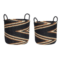 Zigzag Baskets Black (set of 2)