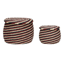 Monarch Baskets Natural/Red (set of 2)