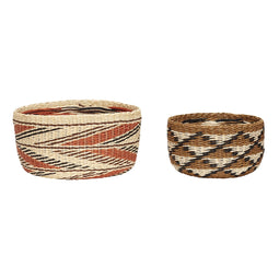 Evoke Baskets Wide Natural/Multicolour (set of 2)