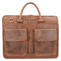 Rat Pack by Orange Fire Leren Laptoptas Dokterstas 15.6 inch OF 879/15 Bruin