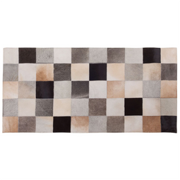 Beliani Area Rug Multicolour Cowhide Leather 80 x 150 cm Rectangular Patchwork Handcrafted