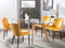 Beliani Dining Table Transparent 180 x 90 cm Glass Top Wooden Legs Rectangular Scandinavian Modern