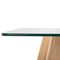 Beliani Dining Table Transparent 180 x 90 cm Glass Top Wooden Legs Rectangular Scandinavian Modern