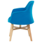 Beliani Armchair Blue Club Chair Retro Style Wooden Legs