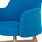 Beliani Armchair Blue Club Chair Retro Style Wooden Legs