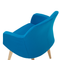 Beliani Armchair Blue Club Chair Retro Style Wooden Legs