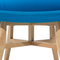 Beliani Armchair Blue Club Chair Retro Style Wooden Legs