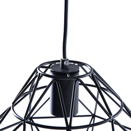 Beliani 1 Light Black Pendant Ceiling Cage Shape Geometric Metal Naked Wire