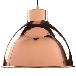 Beliani Hanging Light Pendant Lamp Copper High Gloss Shade Geometric Round Industrial Design