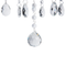 Beliani Ceiling Lamp Silver Metal 185 cm High Gloss Decorative Clear Crystal 5 Lights Glam