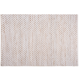 Beliani Rug Beige Jute and Cotton Blend 140 x 200 cm Hand Woven Geometric Pattern