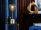 Beliani Table Lamp Bedside Light Brass Metal Diamond Cage Shade Round Base Marble Look Tall