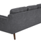 Beliani Sofa Grey 3 Seater Faux Leather Wooden Legs Classic