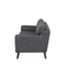 Beliani Sofa Grey 3 Seater Faux Leather Wooden Legs Classic