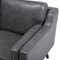 Beliani Sofa Grey 3 Seater Faux Leather Wooden Legs Classic