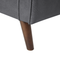 Beliani Sofa Grey 3 Seater Faux Leather Wooden Legs Classic
