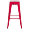 Beliani Set of 2 Bar Stools Red Metal 76 cm Stackable Counter Height Industrial
