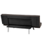 Beliani 3 Seater Sofa Bed Black Faux Leather Armless Modern