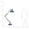Beliani Floor Lamp Grey Metal 175H cm Swing Extending Arm Foldable Industrial Modern