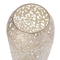 Beliani Floor Lamp White Metal Cylindrical Shape 60 cm Floral Pattern Glam