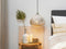 Beliani Ceiling Lamp Silver Glass 88 cm Pendant Carved Shade Ambient Glam