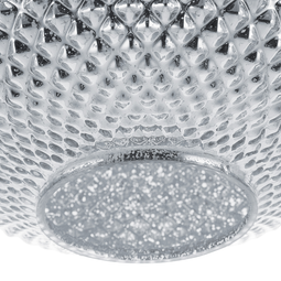 Beliani Ceiling Lamp Silver Glass 88 cm Pendant Carved Shade Ambient Glam