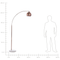 Beliani Floor Lamp Copper Colour Metal 210 cm Adjustable Lampshade Industrial