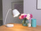 Beliani Table Lamp White Colour Metal Adjustable Lampshade Minimalistic