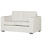 Beliani 2 Seater Sofa Loveseat White Split Leather Upholstery Chromed Legs Retro Design