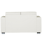 Beliani 2 Seater Sofa Loveseat White Split Leather Upholstery Chromed Legs Retro Design