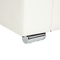 Beliani 2 Seater Sofa Loveseat White Split Leather Upholstery Chromed Legs Retro Design