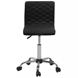 Beliani Desk Chair Black Fabric Seat Quilted Gas Lift Height Adjustable Swivel with Casters