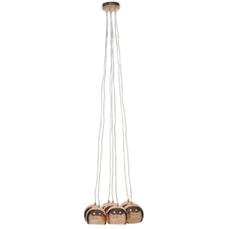 Beliani Pendant Lamp Gold Metal 7-Light Cluster Round Shades