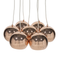 Beliani Pendant Lamp Gold Metal 7-Light Cluster Round Shades