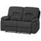 Beliani Recliner Sofa Dark Grey 2 Seater Manually Adjustable Back and Footrest