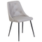 Beliani Set of 2 Dining Chairs Grey Faux Leather Upholstered Seat Button Tufted Backrest